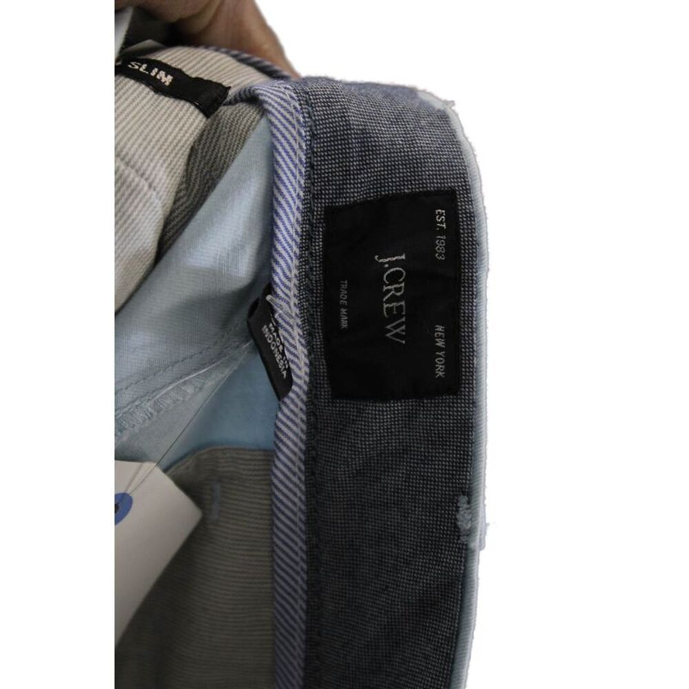 J Crew Women Straight Pants Blue Cotton Solid Size 31 - Picture 4 of 5